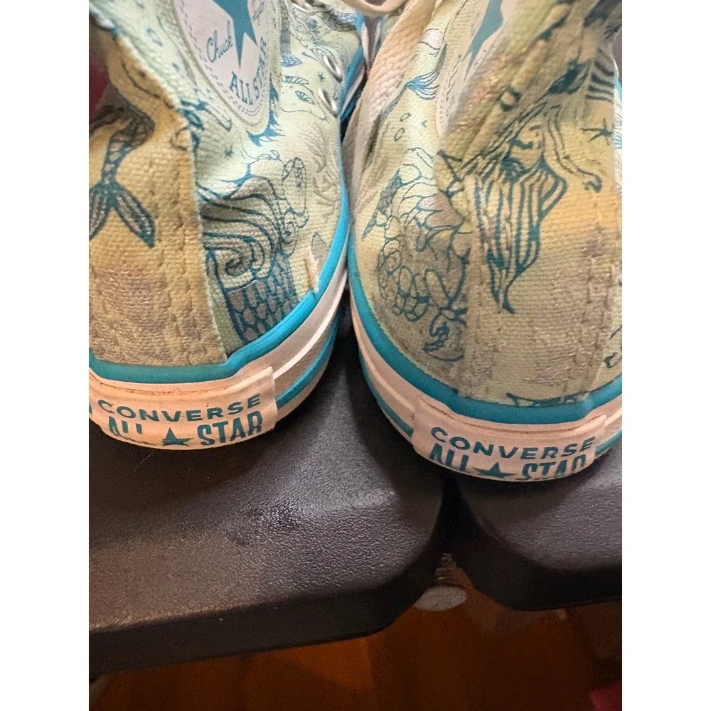 Converse Chuck Taylor All Star Junior 3 Mermaid Sea Life High Top Mint 667202F